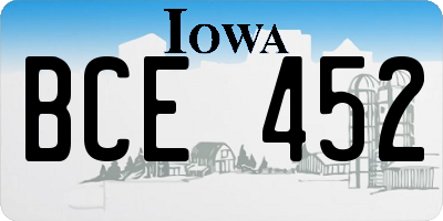 IA license plate BCE452