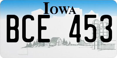 IA license plate BCE453