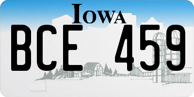 IA license plate BCE459