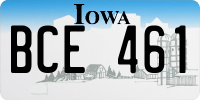 IA license plate BCE461