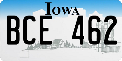 IA license plate BCE462