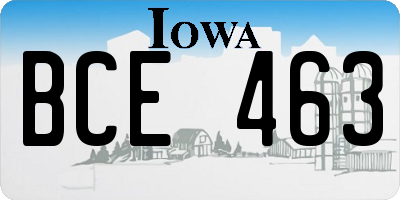 IA license plate BCE463