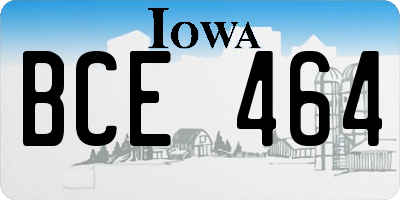 IA license plate BCE464
