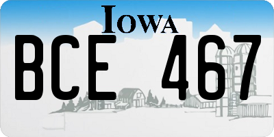 IA license plate BCE467