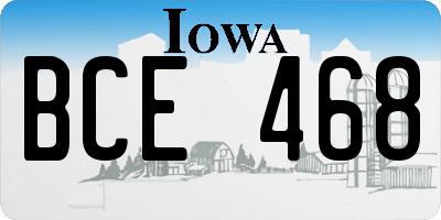 IA license plate BCE468