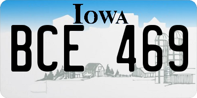IA license plate BCE469