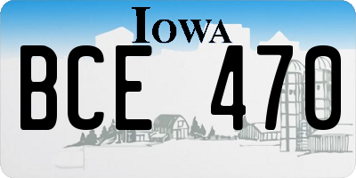 IA license plate BCE470