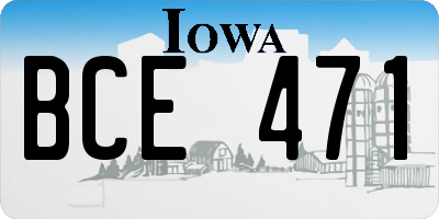 IA license plate BCE471