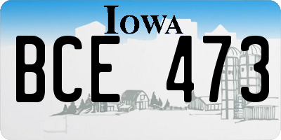 IA license plate BCE473