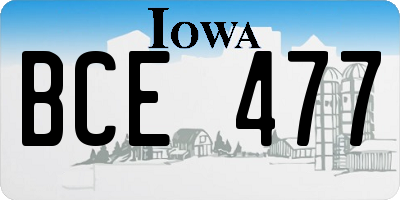 IA license plate BCE477