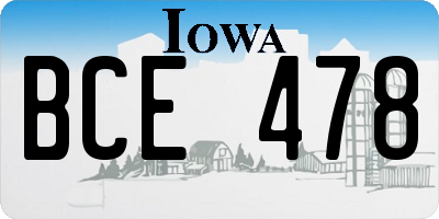 IA license plate BCE478