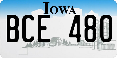 IA license plate BCE480
