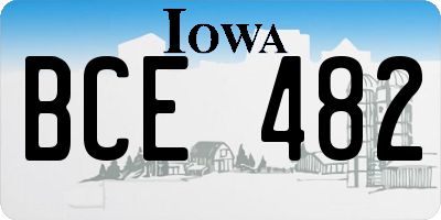 IA license plate BCE482