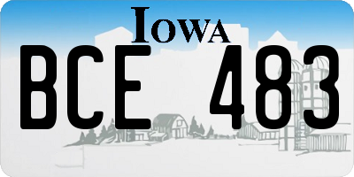 IA license plate BCE483