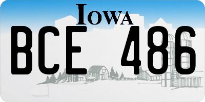 IA license plate BCE486