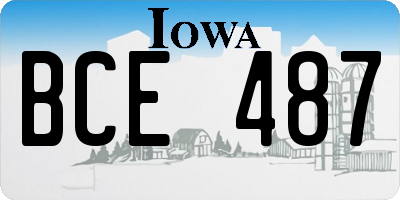IA license plate BCE487