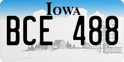 IA license plate BCE488
