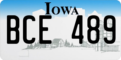 IA license plate BCE489