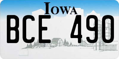 IA license plate BCE490