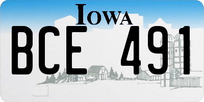 IA license plate BCE491