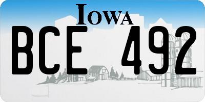 IA license plate BCE492