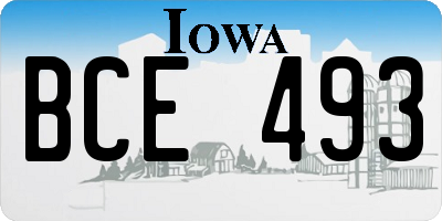 IA license plate BCE493