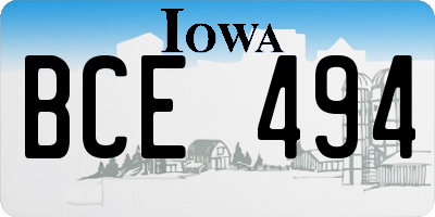 IA license plate BCE494