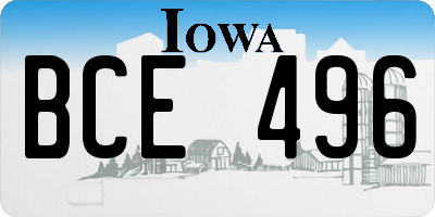IA license plate BCE496