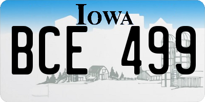 IA license plate BCE499