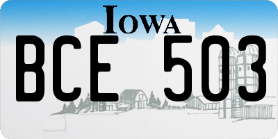 IA license plate BCE503