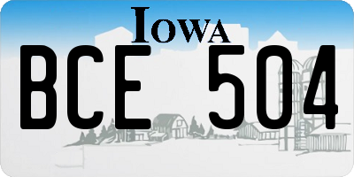 IA license plate BCE504
