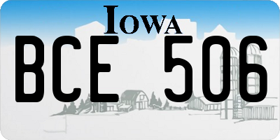 IA license plate BCE506