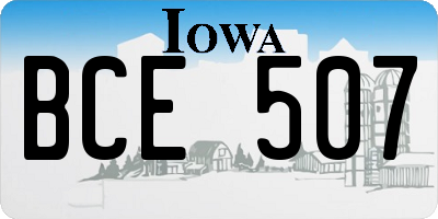 IA license plate BCE507