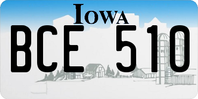 IA license plate BCE510