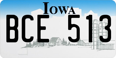 IA license plate BCE513