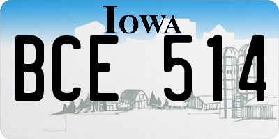 IA license plate BCE514