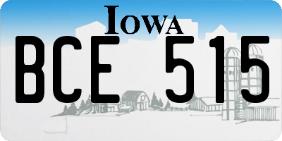 IA license plate BCE515