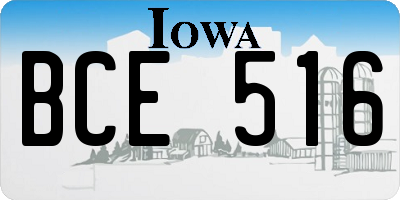IA license plate BCE516