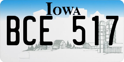 IA license plate BCE517