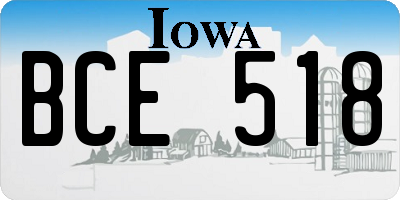 IA license plate BCE518