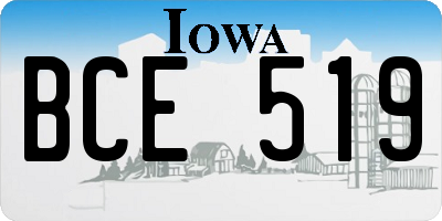 IA license plate BCE519