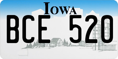 IA license plate BCE520