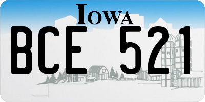 IA license plate BCE521