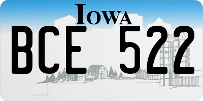 IA license plate BCE522
