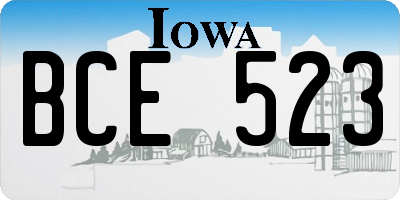 IA license plate BCE523