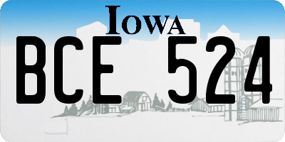 IA license plate BCE524