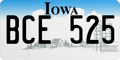 IA license plate BCE525