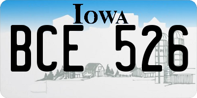 IA license plate BCE526