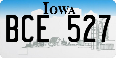 IA license plate BCE527