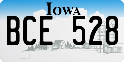 IA license plate BCE528